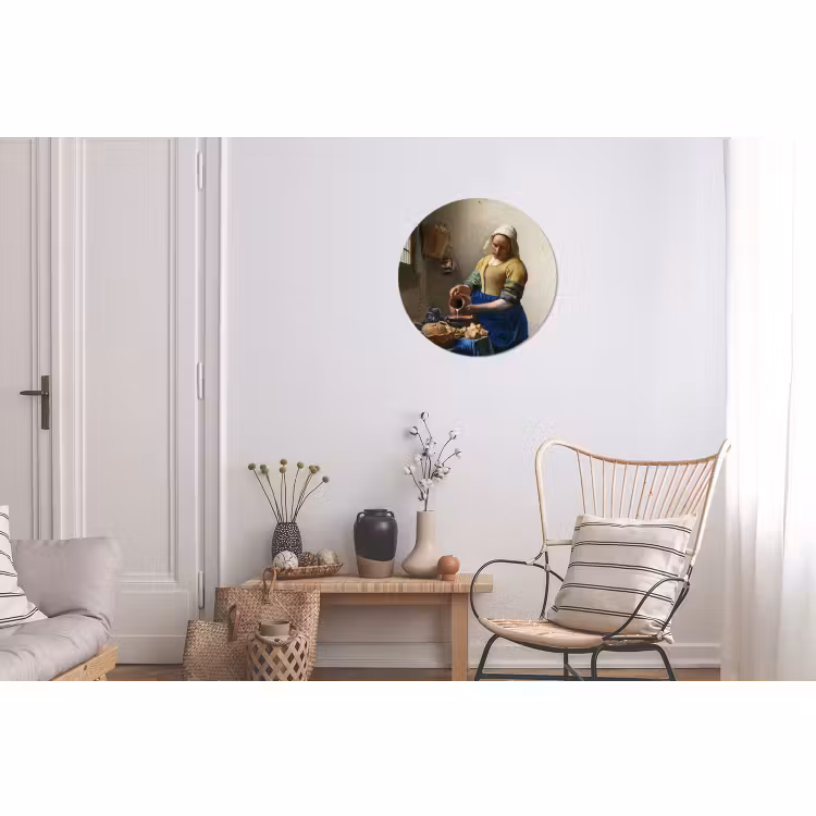 Muurcirkel aluminium Het melkmeisje - Kunst - Oude meesters - Vermeer — 2