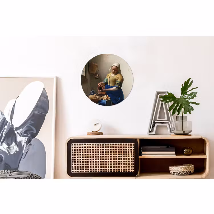 Muurcirkel aluminium Het melkmeisje - Kunst - Oude meesters - Vermeer — 3