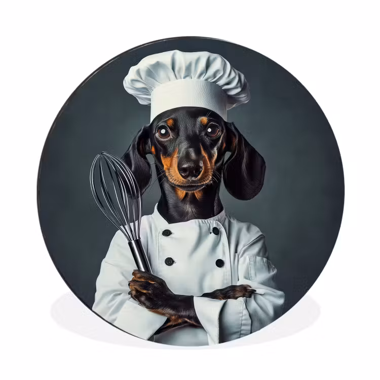 Muurcirkel aluminium Hond - Garde - Kok — 1
