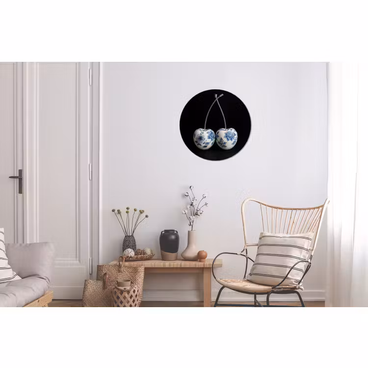 Muurcirkel aluminium Kersen - Delfts blauw - Fruit — 2