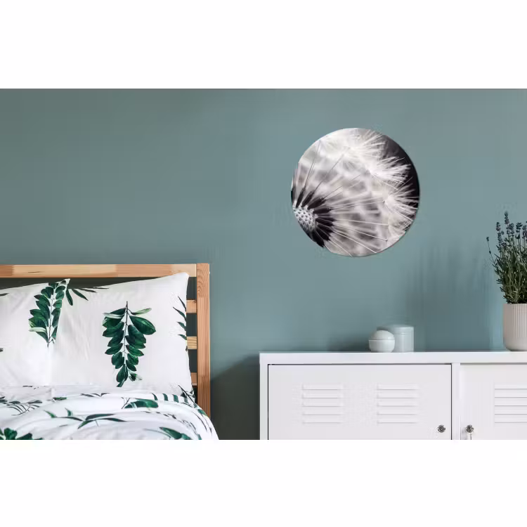 Muurcirkel aluminium Paardenbloem - Zwart - Wit — 4