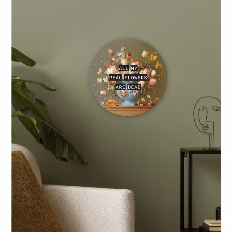 Muurcirkel glas - Bloem - Quote - Vintage - Art — 3