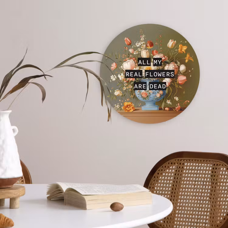 Muurcirkel glas - Bloem - Quote - Vintage - Art — 4