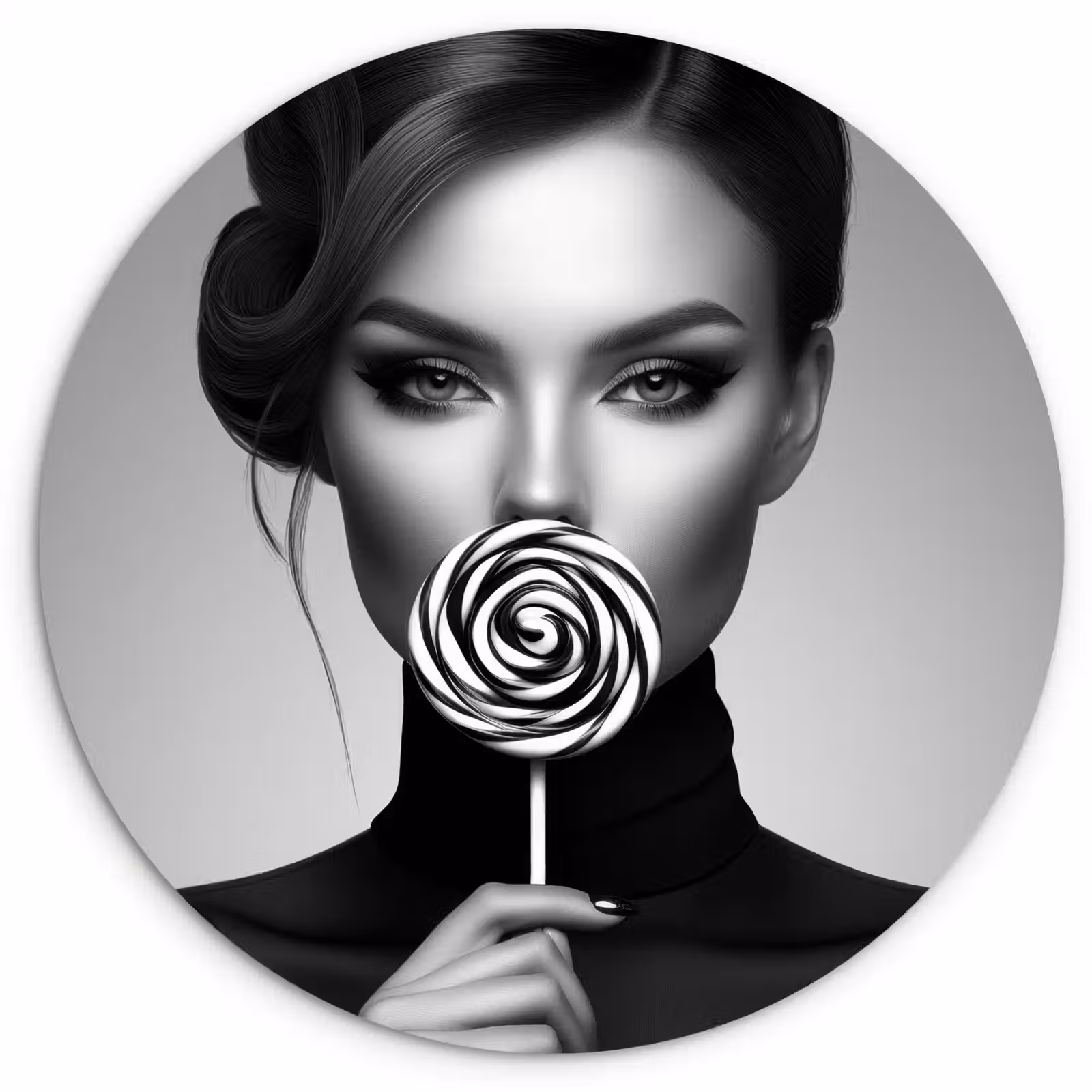Muurcirkel glas - Vrouw - Lolly - Zwart — 1
