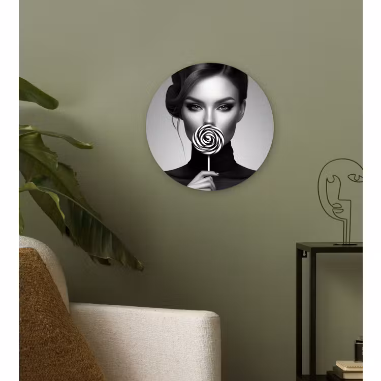 Muurcirkel glas - Vrouw - Lolly - Zwart — 3