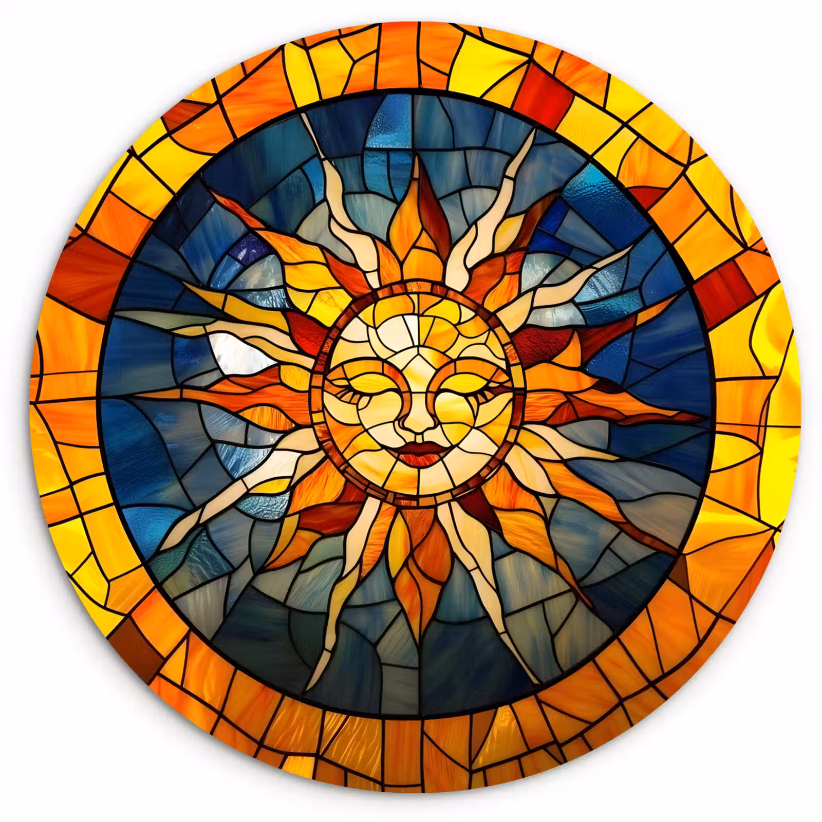 Muurcirkel - Mozaïek - Zon - Geel - Cirkel — 1