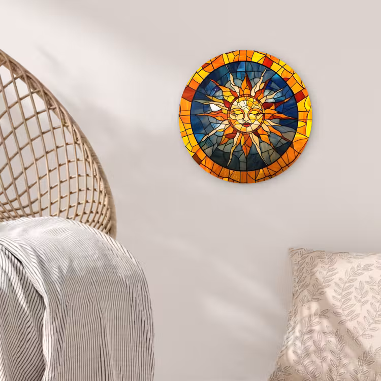 Muurcirkel - Mozaïek - Zon - Geel - Cirkel — 5