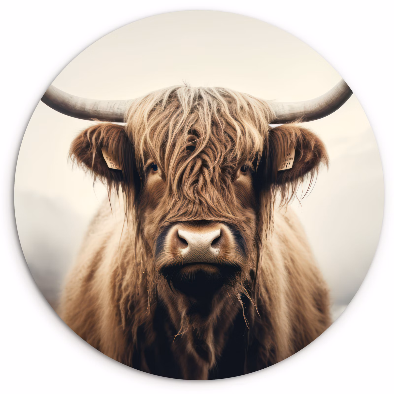 Muurcirkel - Schotse hooglander - Hoorns - Landschap — 1