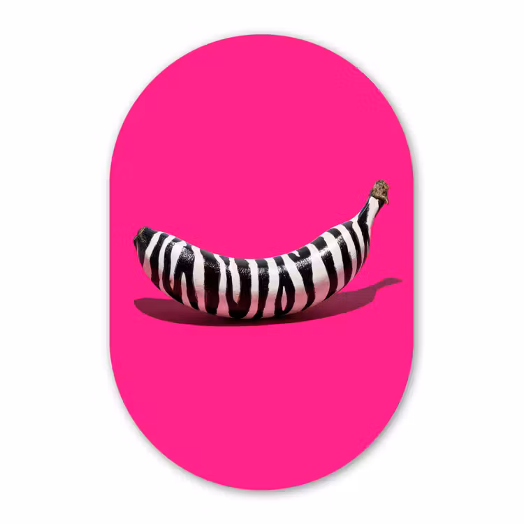 Muurovaal - Banaan - Zebraprint - Roze — 2