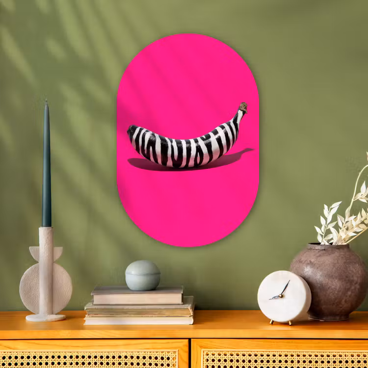 Muurovaal - Banaan - Zebraprint - Roze — 3
