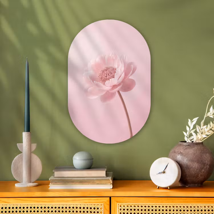 Muurovaal - Bloem - Pioenroos - Roze — 2