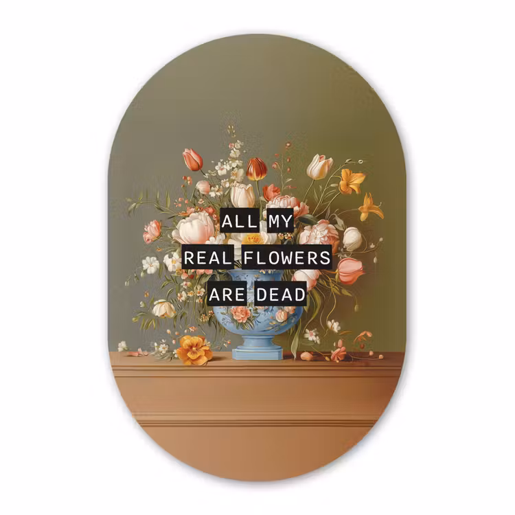 Muurovaal - Bloem - Quote - Vintage - Art — 3
