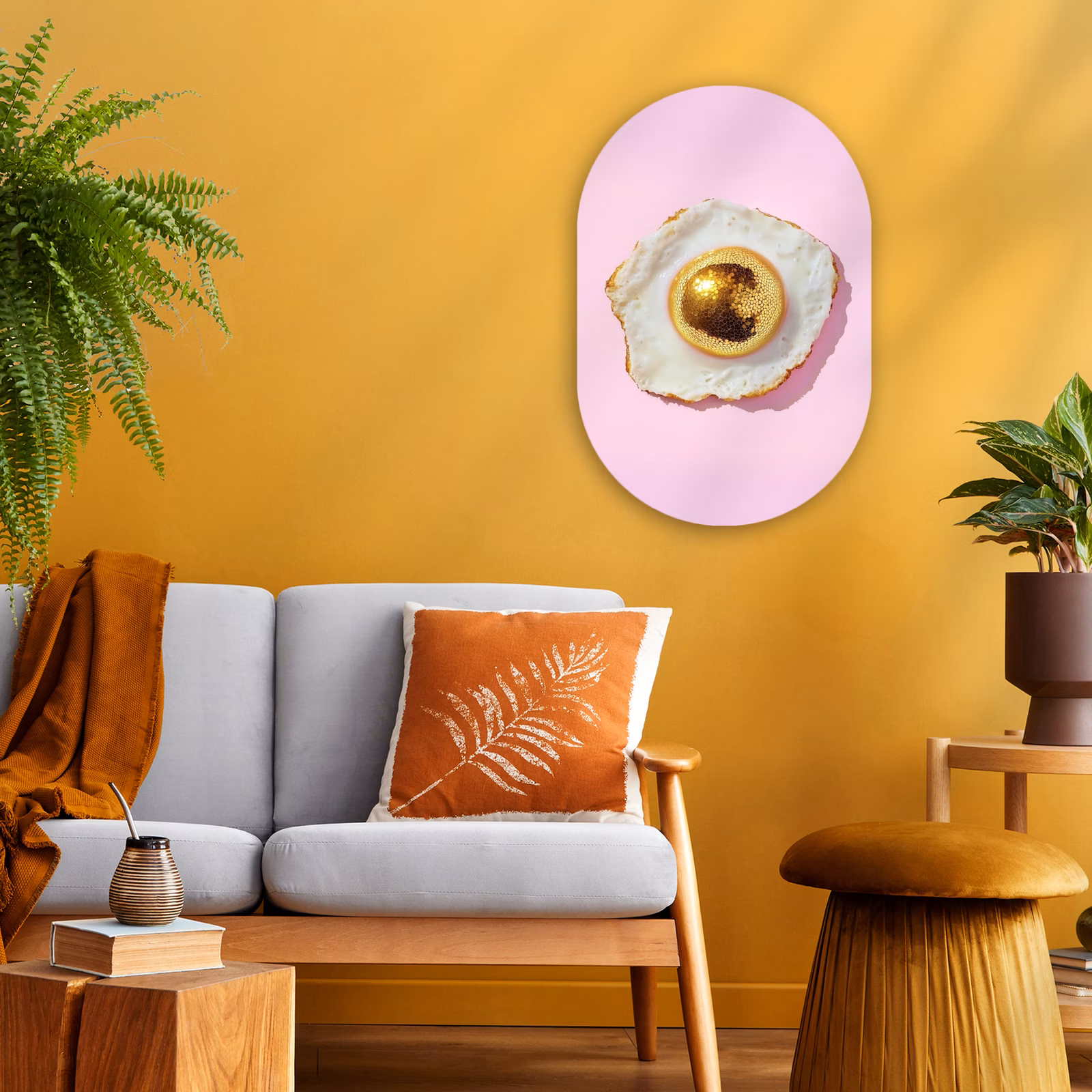 Muurovaal - Ei - Disco - Ontbijt - Glitter — 1