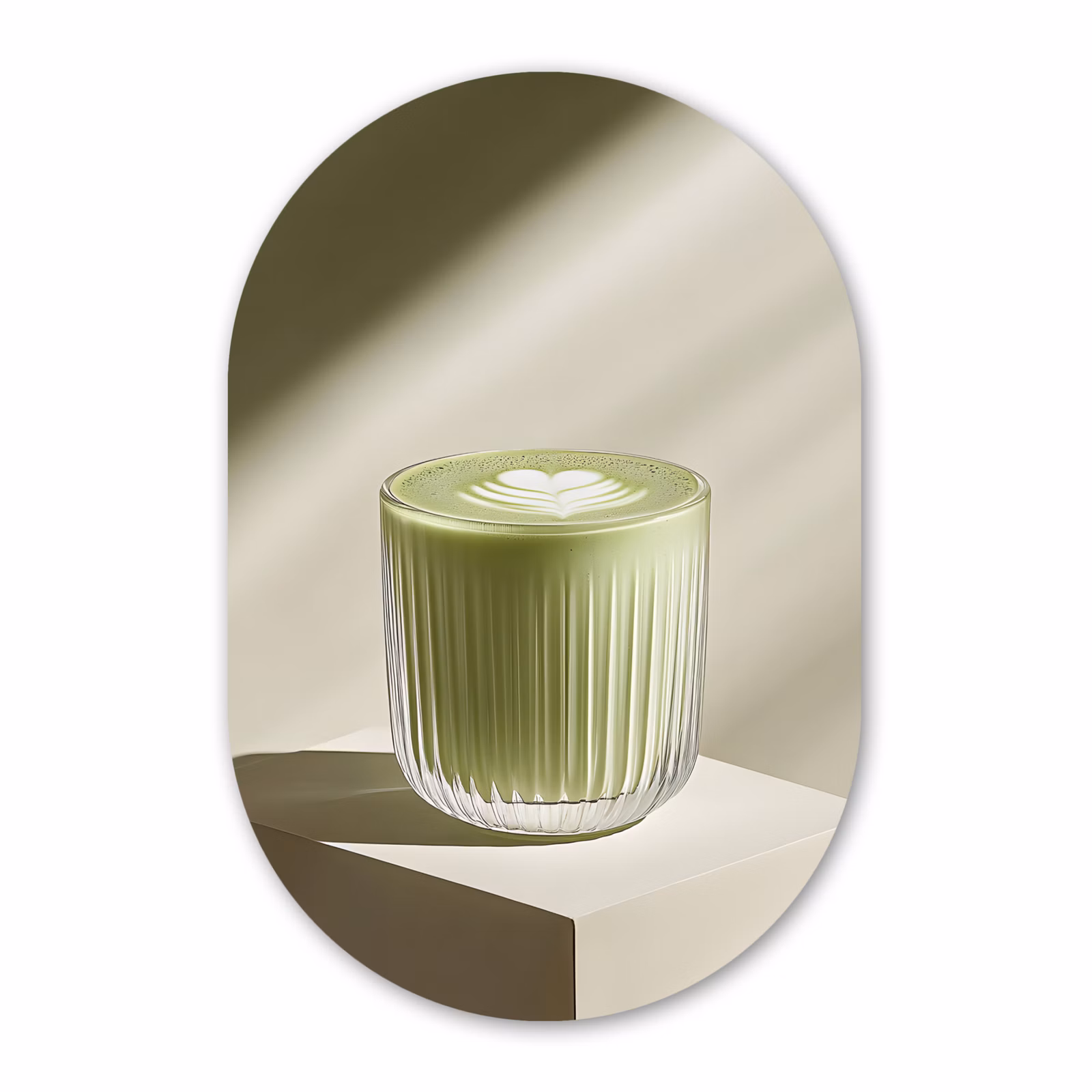 Muurovaal glas - Matcha - Glas - Groen - Minimalistisch — 1