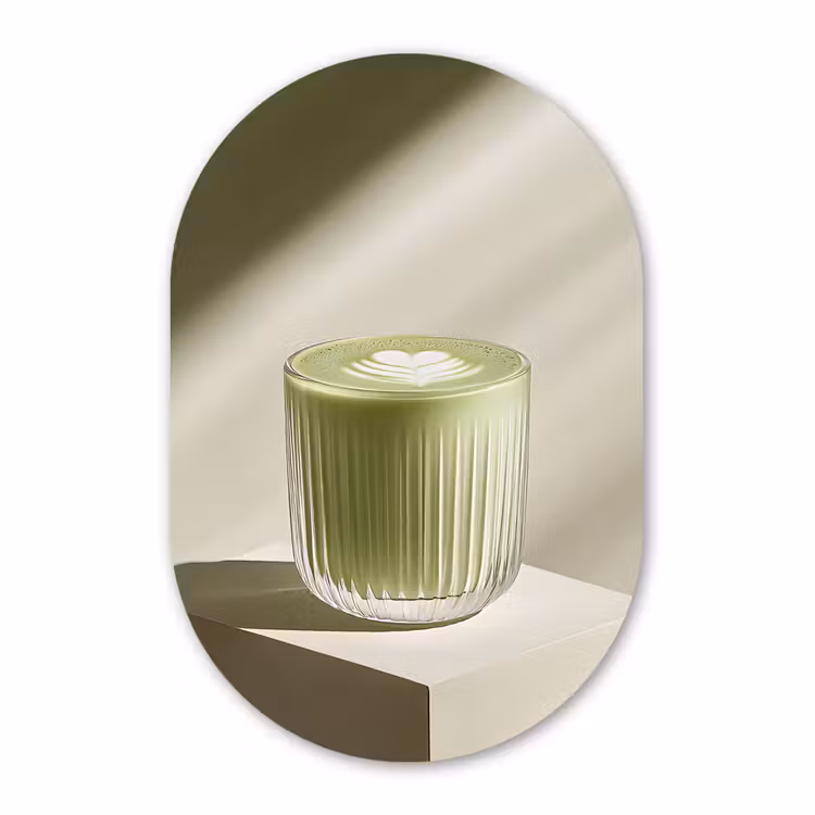 Muurovaal glas - Matcha - Glas - Groen - Minimalistisch — 1