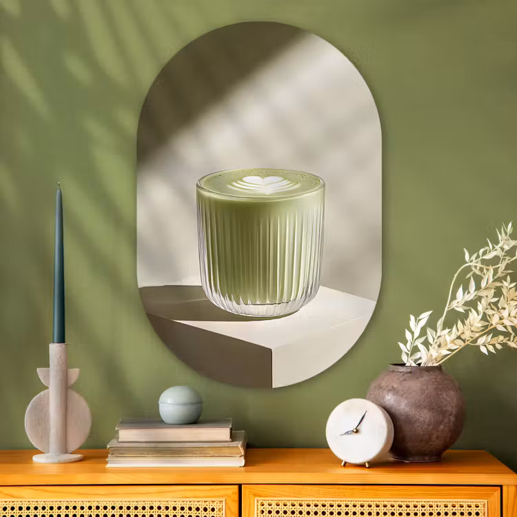 Muurovaal glas - Matcha - Glas - Groen - Minimalistisch — 2