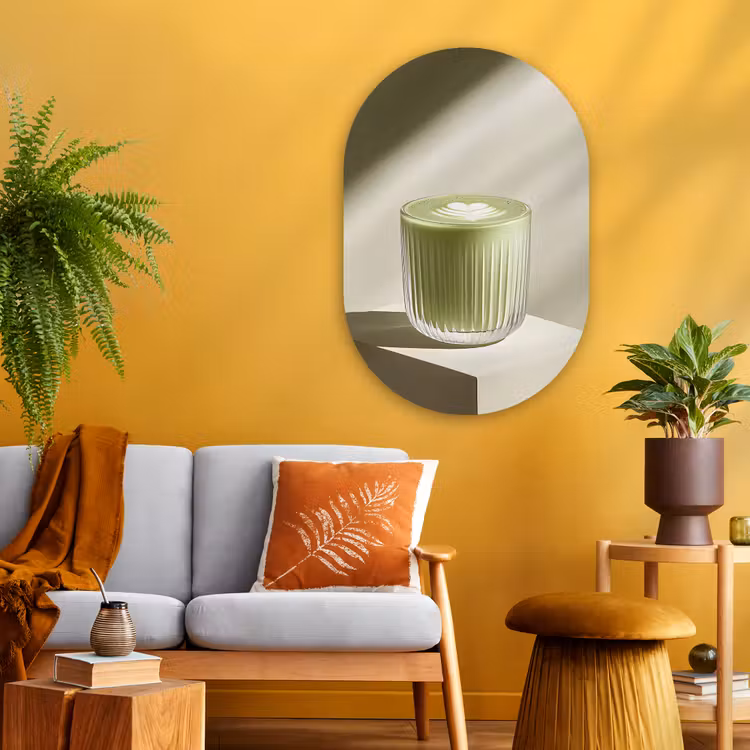 Muurovaal glas - Matcha - Glas - Groen - Minimalistisch — 3