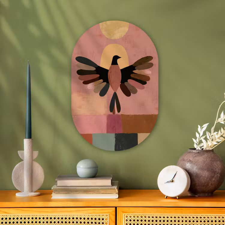 Muurovaal - Illustratie - Vogel - Vlakken - Kleurrijk — 2
