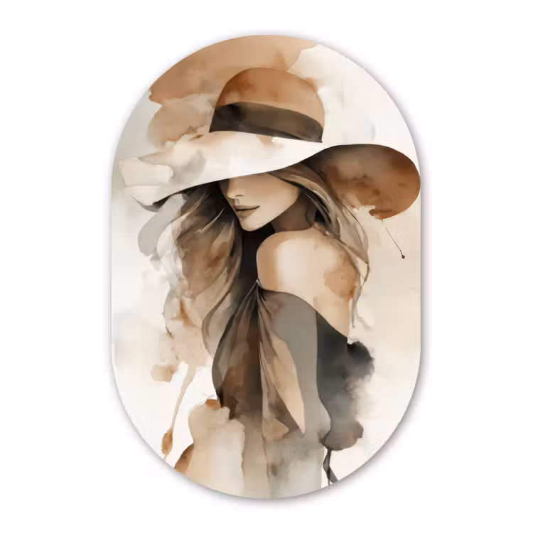 Muurovaal - Mysterieus - Vrouw - Sepia — 3