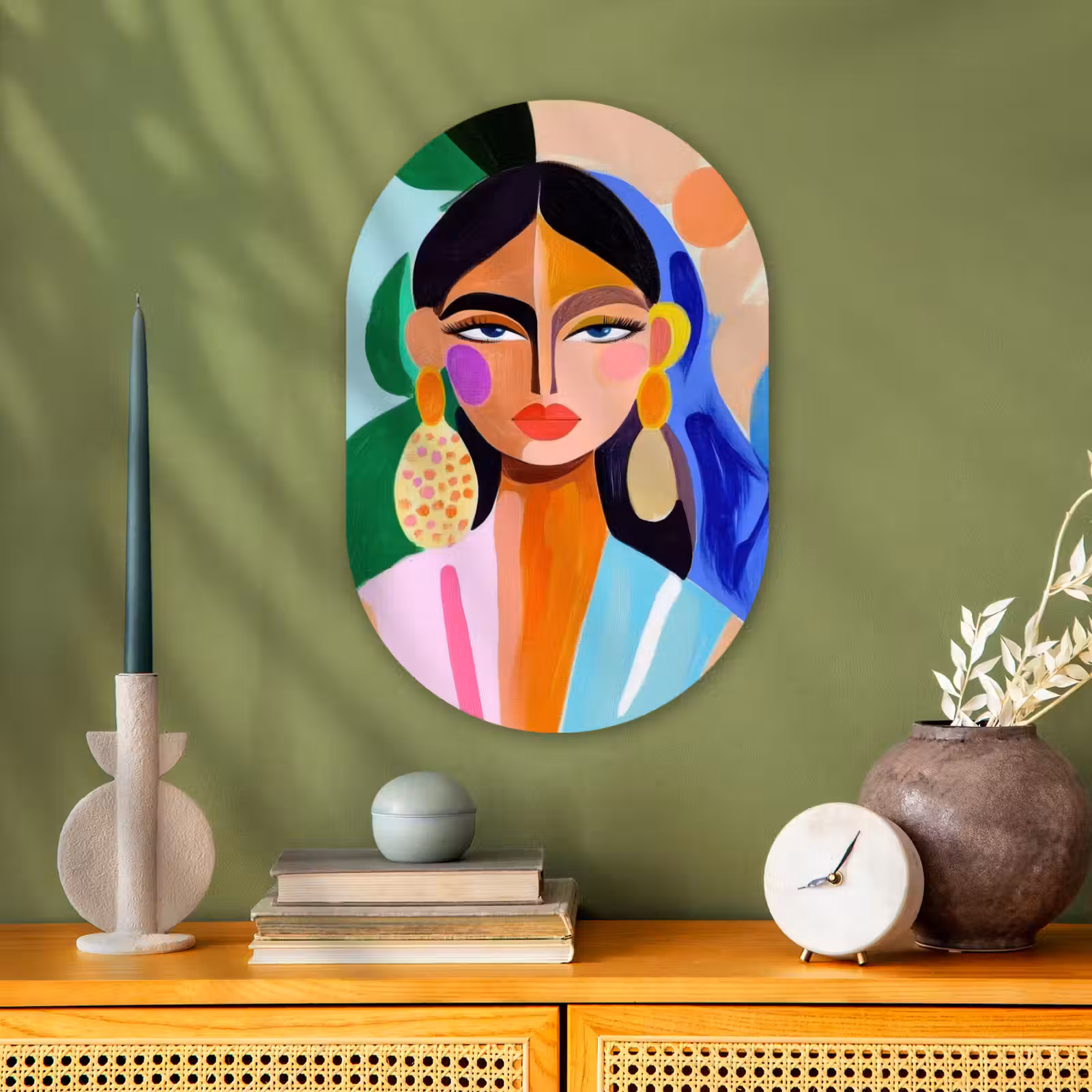 Muurovaal - Portret - Vrouw - Modern — 1