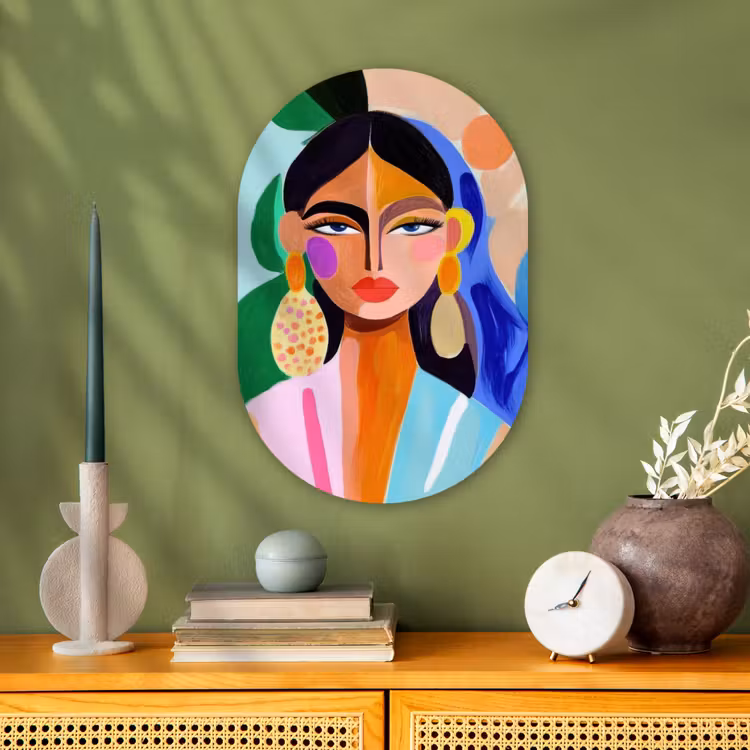 Muurovaal - Portret - Vrouw - Modern — 1