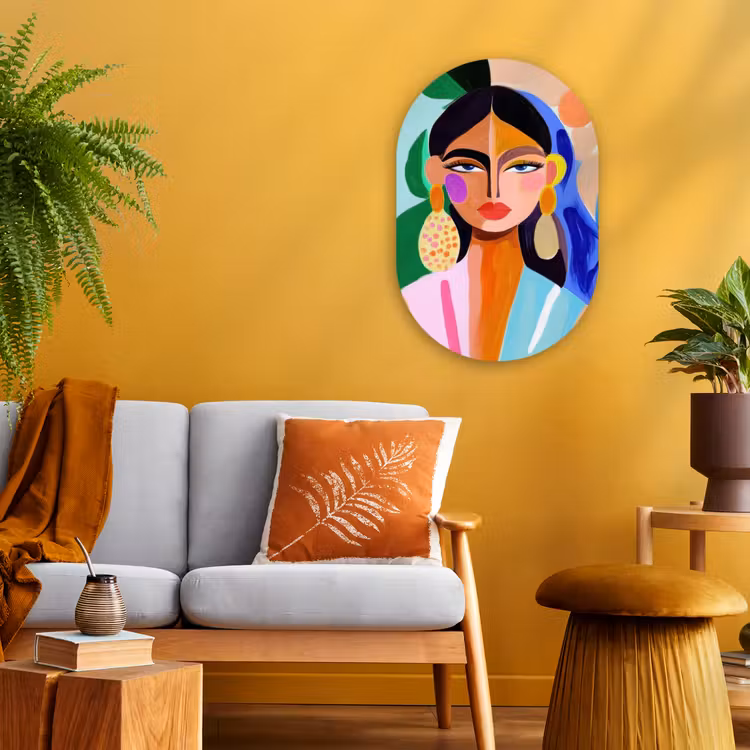 Muurovaal - Portret - Vrouw - Modern — 2