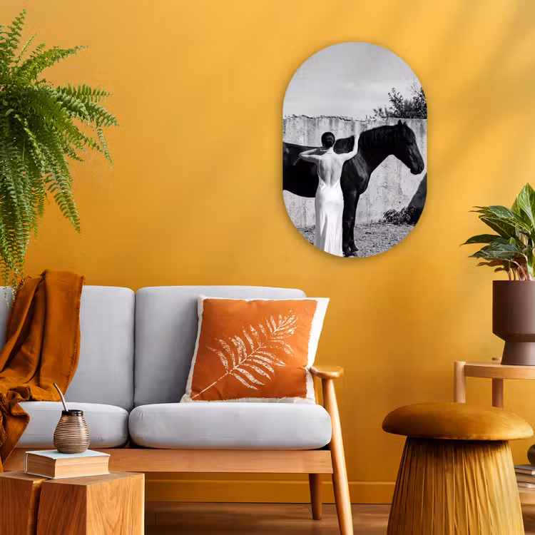 Muurovaal - Vrouw - Paard - Artistiek — 1