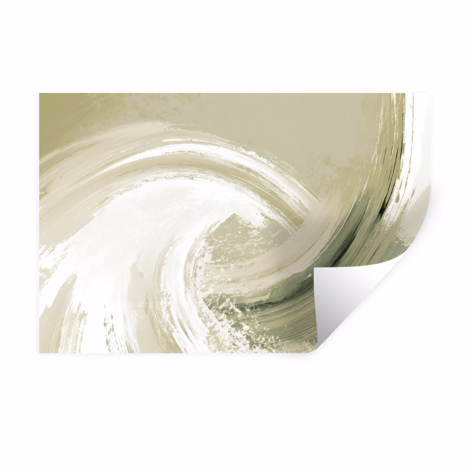 Muursticker - Abstract - Penseelstreken - Golven - Groen — 1