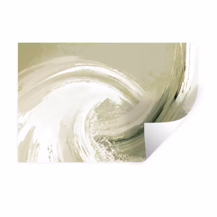 Muursticker - Abstract - Penseelstreken - Golven - Groen — 1