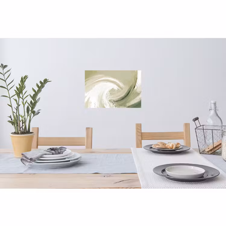 Muursticker - Abstract - Penseelstreken - Golven - Groen — 3