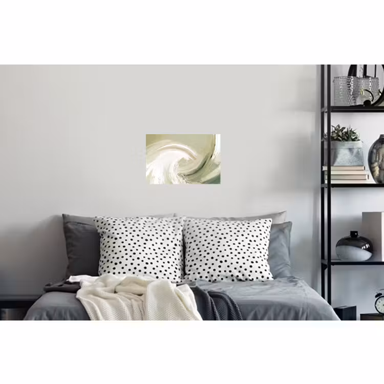 Muursticker - Abstract - Penseelstreken - Golven - Groen — 5