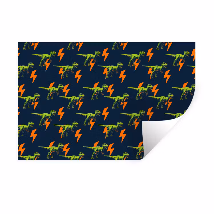 Muursticker - Bliksemschichten - Oranje - Dinosaurussen — 1