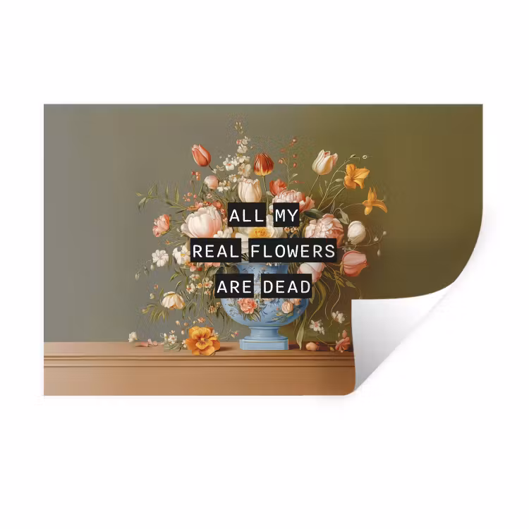 Muursticker - Bloem - Quote - Vintage - Art — 1