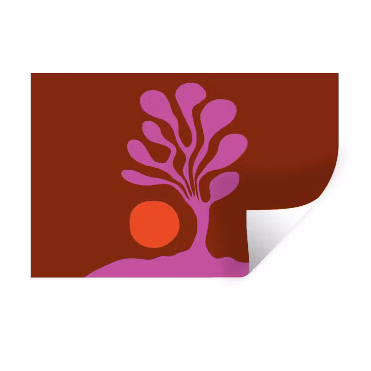 Muursticker - Boom - Paars - Cirkel - Vloeiend — 1