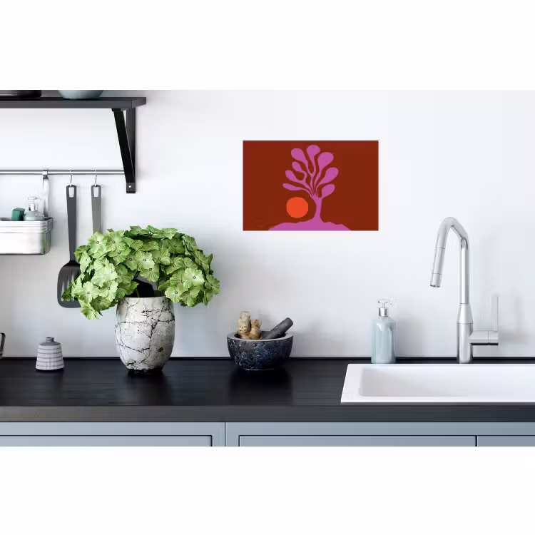 Muursticker - Boom - Paars - Cirkel - Vloeiend — 2