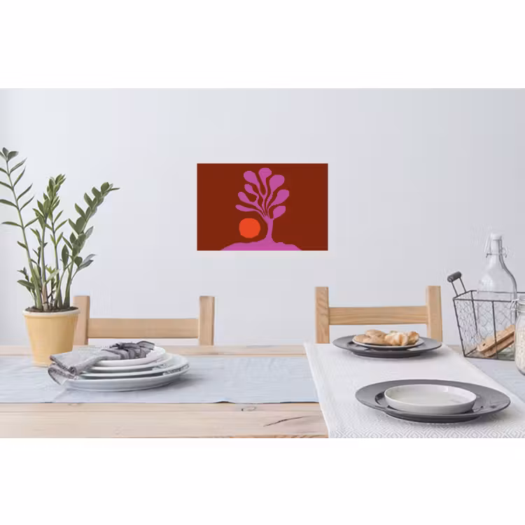 Muursticker - Boom - Paars - Cirkel - Vloeiend — 3