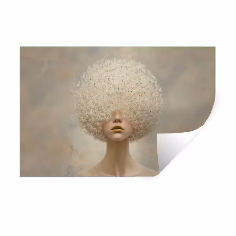 Muursticker - Dromerig - Beige - Paardenbloemzaadjes — 1