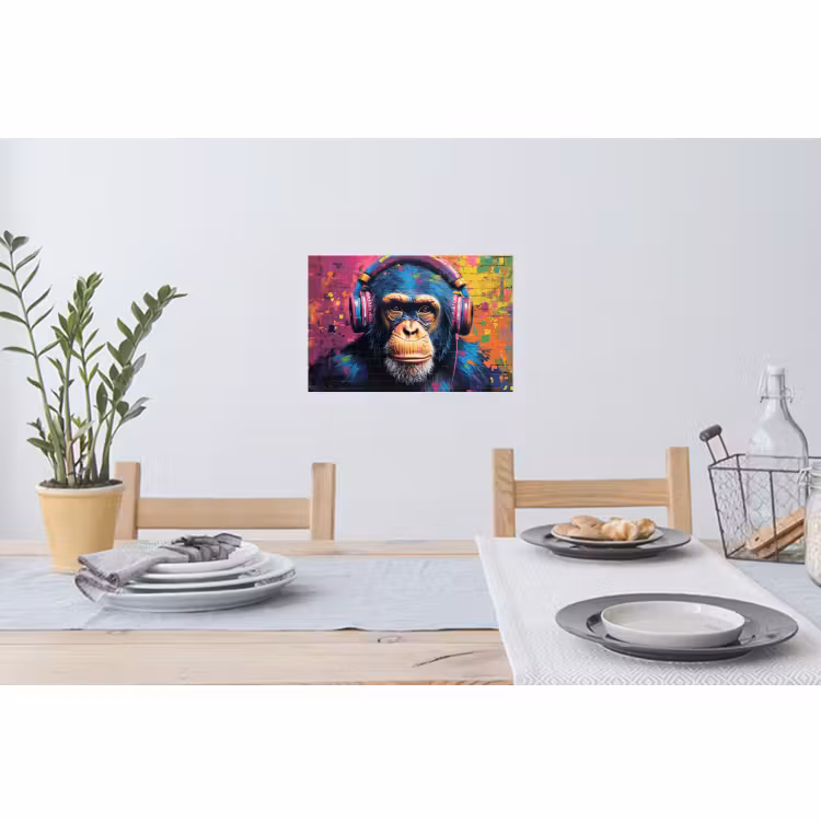 Muursticker - Graffiti - Chimpanzee - Street art - Koptelefoon - Aap — 3