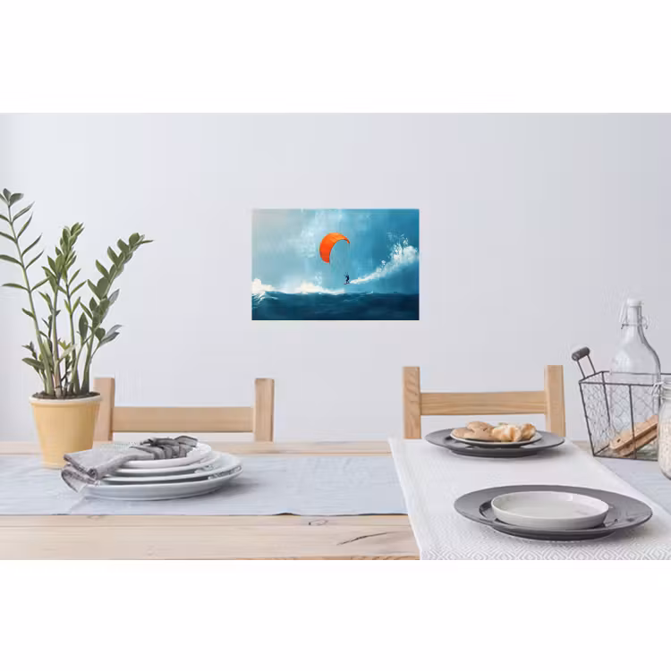 Muursticker - Kitesurfer - Oranje - Zee - Lucht — 3