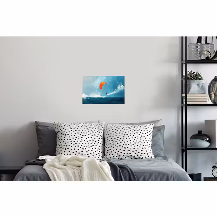 Muursticker - Kitesurfer - Oranje - Zee - Lucht — 5