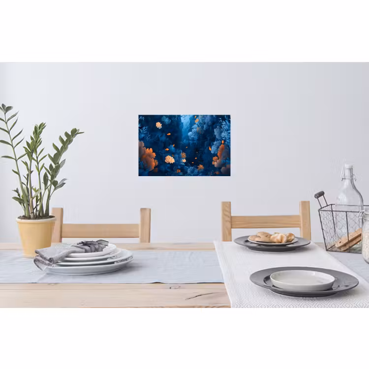 Muursticker - Koraalrif - Vissen - Oceaan - Blauw — 3