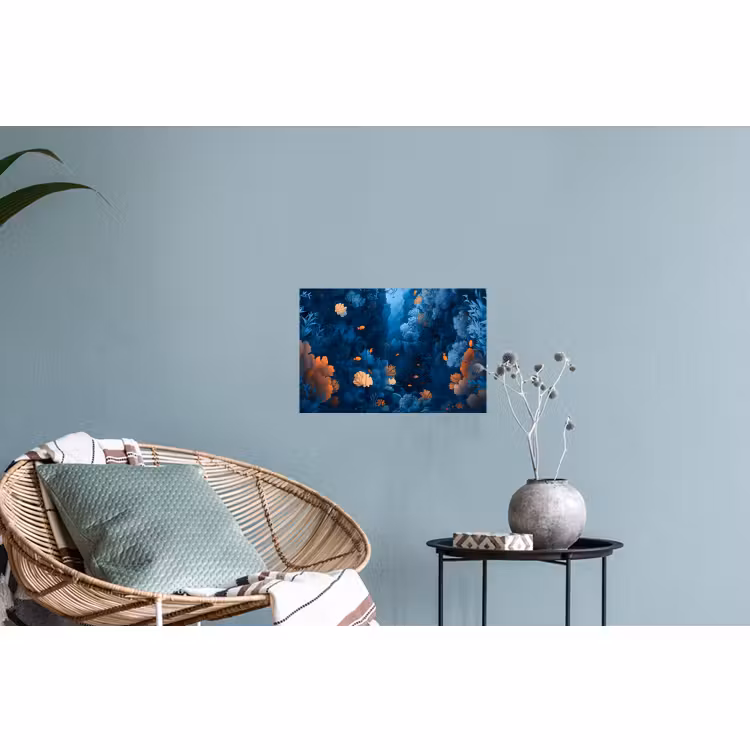 Muursticker - Koraalrif - Vissen - Oceaan - Blauw — 4