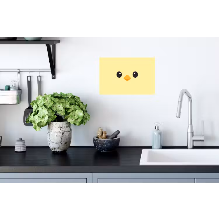 Muursticker - Kuiken - Vrolijk - Geel - Minimalistisch — 2