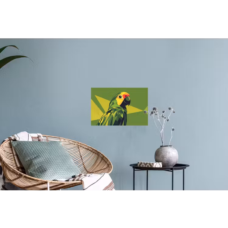 Muursticker - Papegaai - Groen - Snavel - Abstract — 4