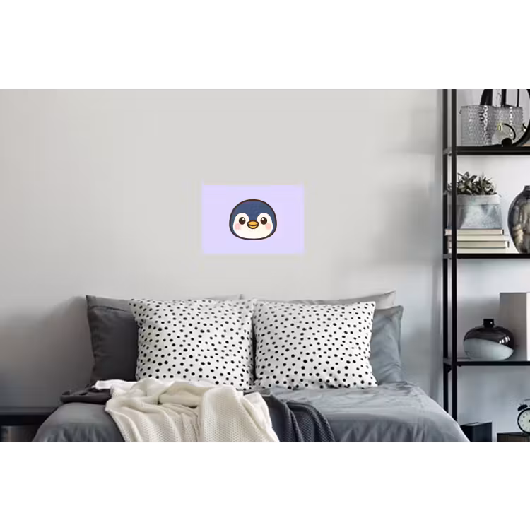 Muursticker - Pinguïn - Paars - Schattig — 5