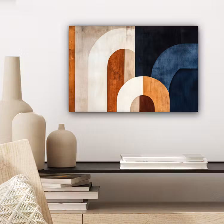 Canvas schilderij - Abstract - Vormen - Donkerblauw — 5