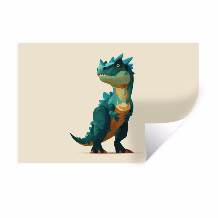 Muursticker - Stekels - Dino - Blauw - Gespierd — 1