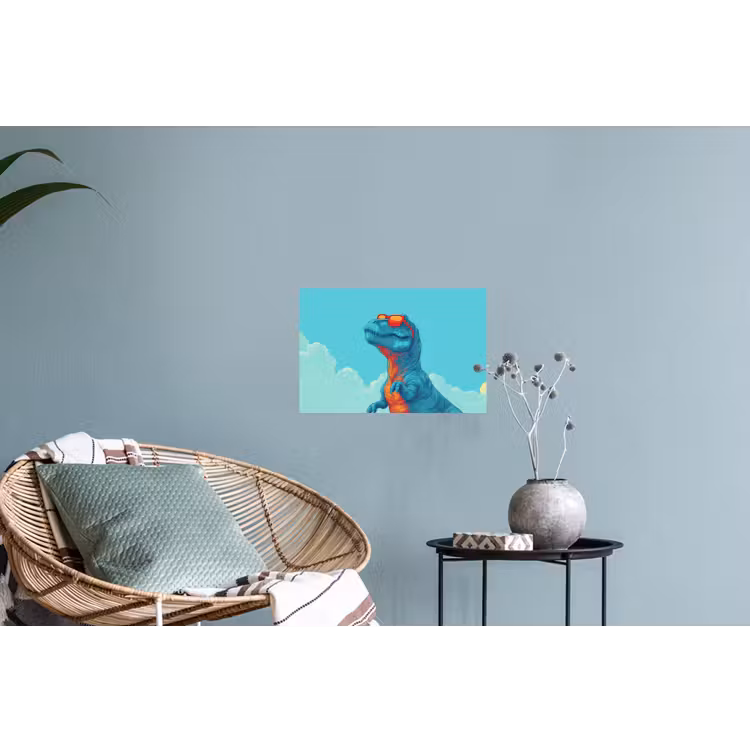 Muursticker - T-Rex - Blauw - Wolken - Zonnebril — 4