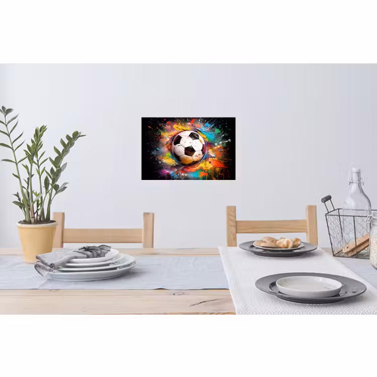 Muursticker - Voetbal - Verf - Kleuren - Zwart - Wit — 3