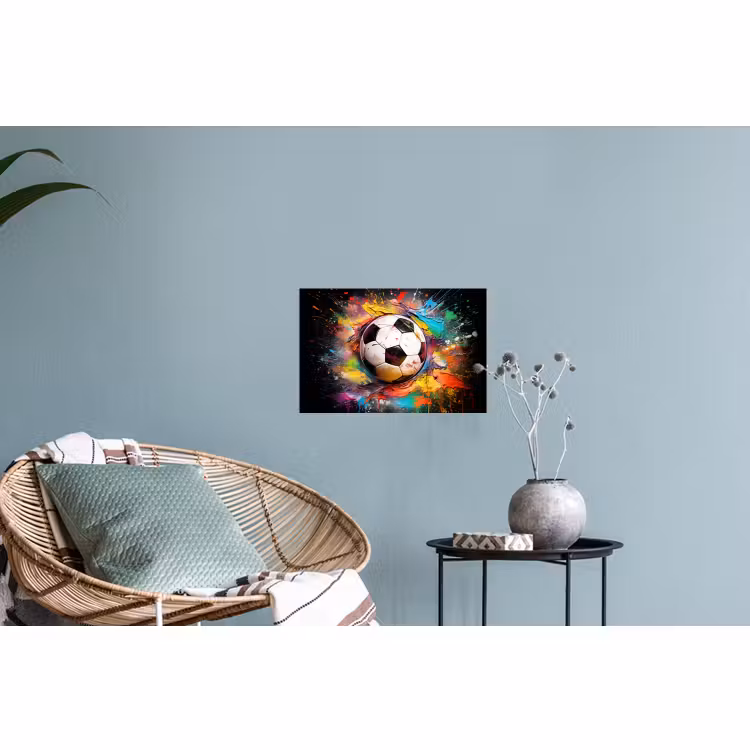 Muursticker - Voetbal - Verf - Kleuren - Zwart - Wit — 4